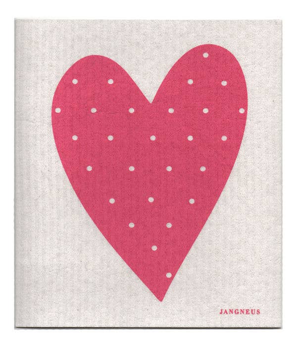 Heart Swedish Dishcloth, Pink