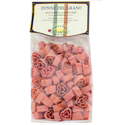 Organic Red Hearts Colored Pasta,  17.6 oz.