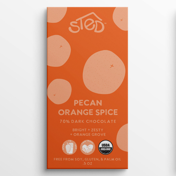 Pecan Orange Spice Chocolate Bar