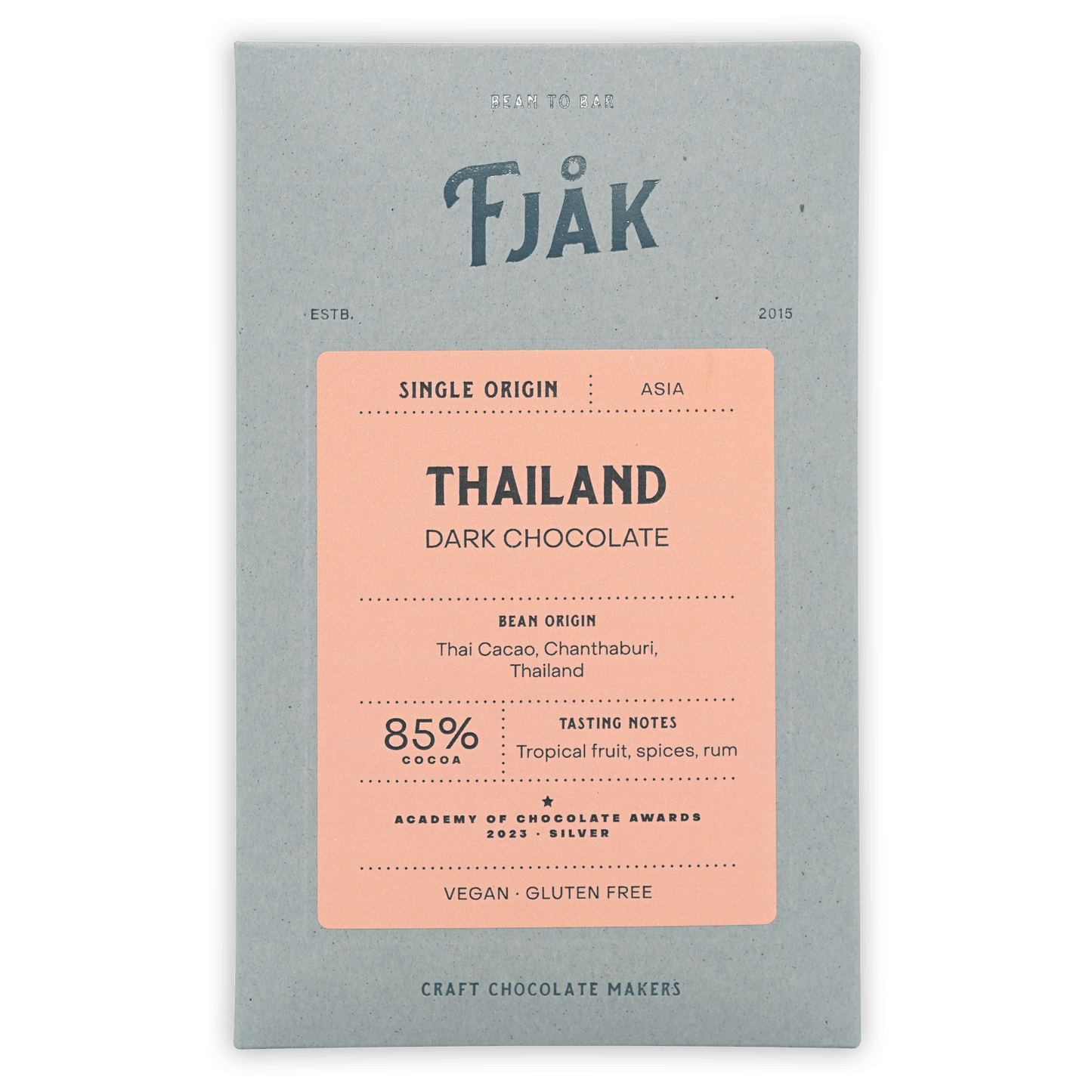 Fjak Dark Chocolate Bar Thailand 85% (Organic)