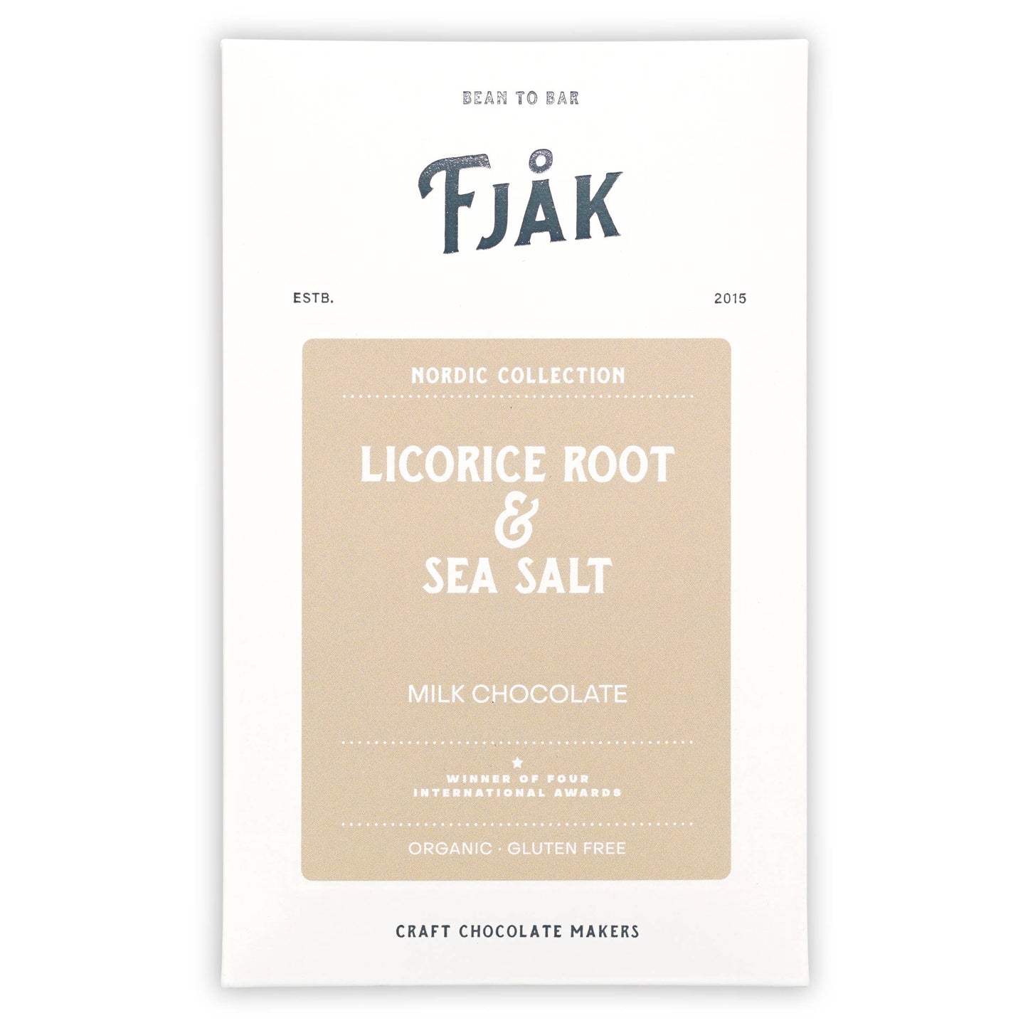 Fjåk Milk Chocolate w/ Licorice & Sea Salt 50% (Organic)