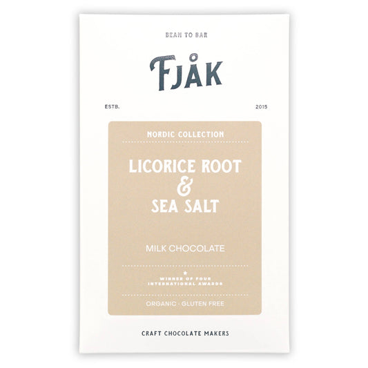 Fjåk Milk Chocolate w/ Licorice & Sea Salt 50% (Organic)