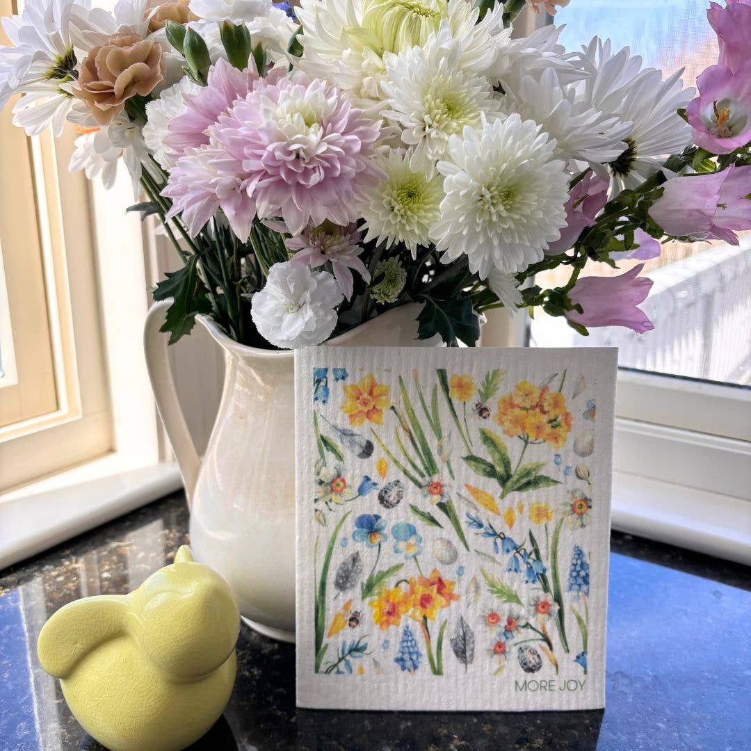 Daffodils & Spring Flowers Swedish Dishcloth