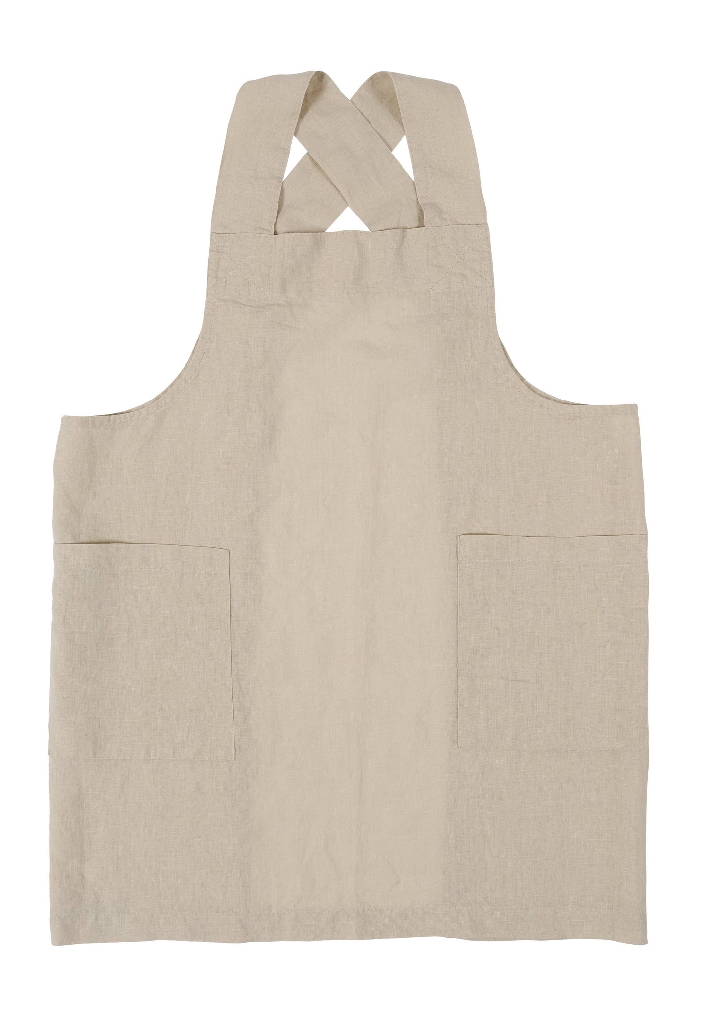 Firenze Stone Washed Linen  Cross Back Smock Apron