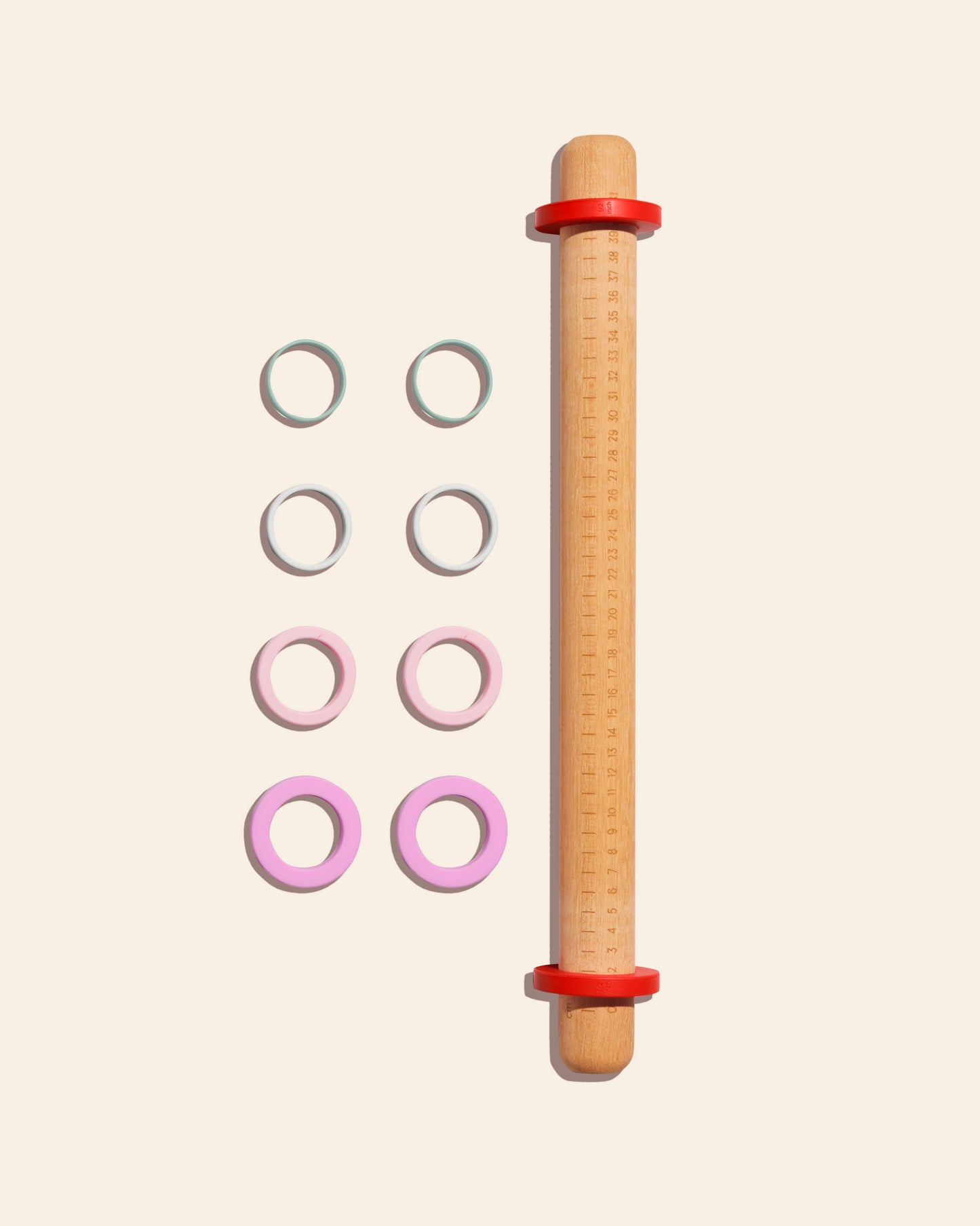 Rolling Pin with Silicone Rings