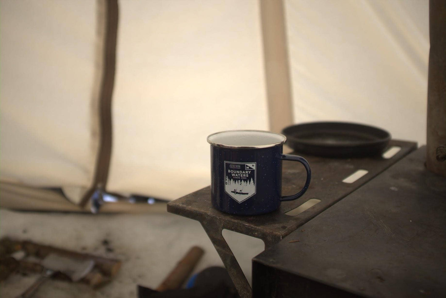 Boundary Waters Enamel Campfire Mug