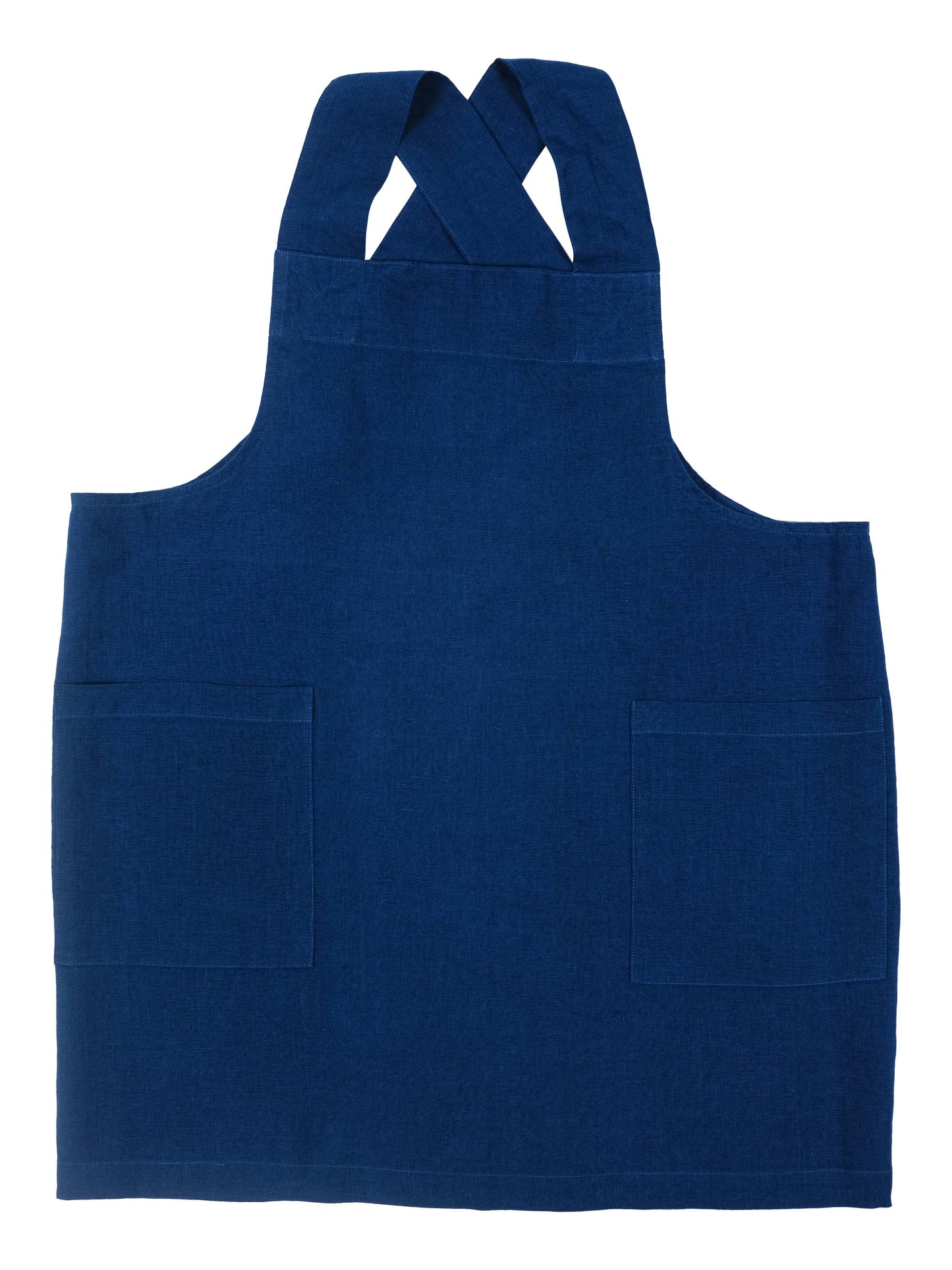 Firenze Stone Washed Linen  Cross Back Smock Apron