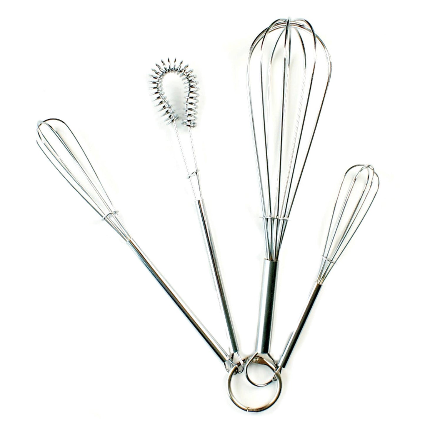 Chrome Plated Mini Whisks, Set of 4